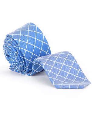 Károvaná Kravata Modrobílá