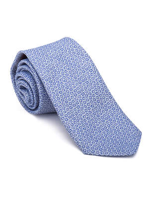 Široká Světle Modrá Kravata se Vzorem