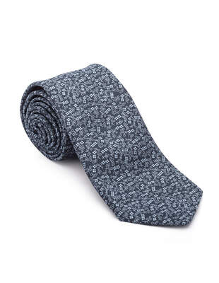 Široká Modrá Kravata se Vzorem