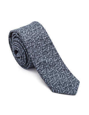 Úzká Modrá Kravata se Vzorem