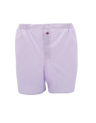 Light Purple and White Striped Boxer Shorts