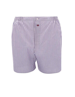 Dark Purple and White Striped Boxer Shorts