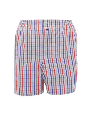 White Blue Red Checkered Boxer Shorts