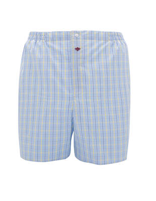 Blue and Yellow Checkered Boxer Shorts