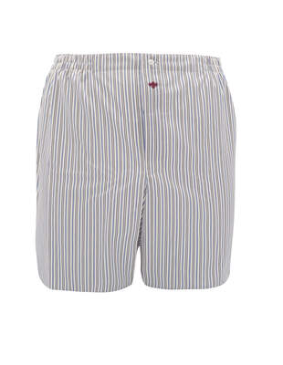 Beige Blue Brown Striped Boxer Shorts