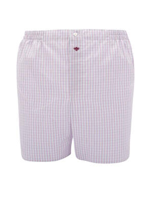 White Blue Pink Black Checkered Boxer Shorts