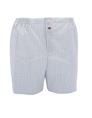 White Blue Green Black Checkered Boxer Shorts