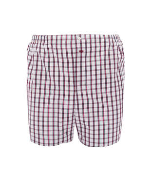 White Grey Blue Red Checkered Boxer Shorts