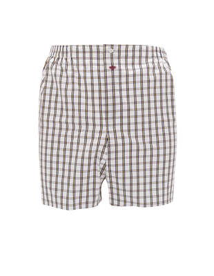 White Grey Blue Yellow Checkered Boxer Shorts