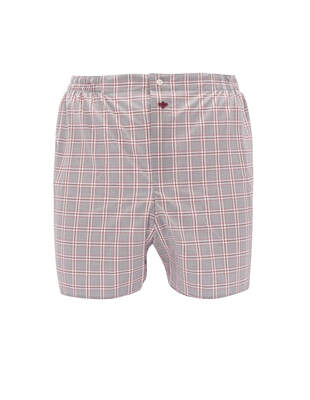 Grey Red White Checkered Boxer Shorts