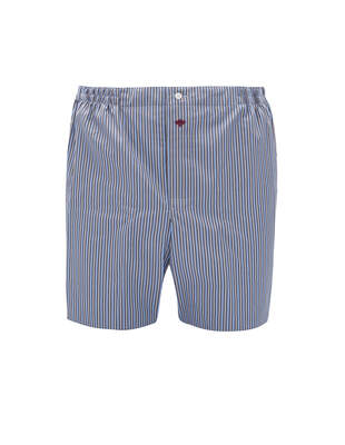 Black Blue White Striped Boxer Shorts