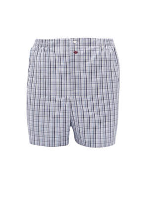 Grey Blue Black Checkered Boxer Shorts