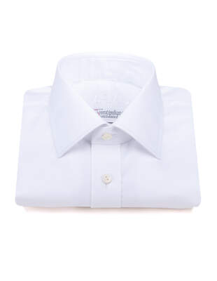 Bílá Hladká Košile Sea Island Twill