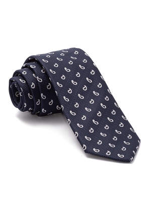 Tmavě Modrá Kravata s Bílým Vzorem