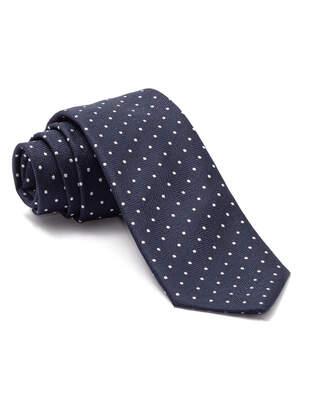 Tmavě Modrá Kravata s Bílými Puntíky
