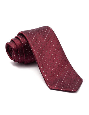 Vínová Kravata s Bílými Puntíky