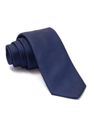 Modrá Kravata Černé Puntíky