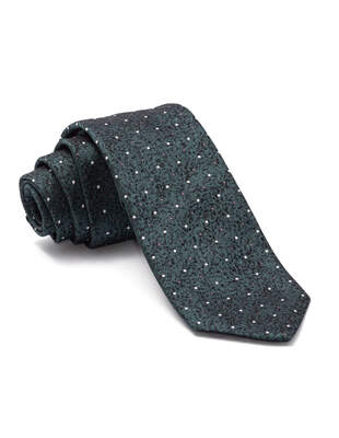 Tmavě Zelená Kravata s Puntíky