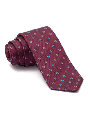 Vínová Kravata se Vzorem Kolečka