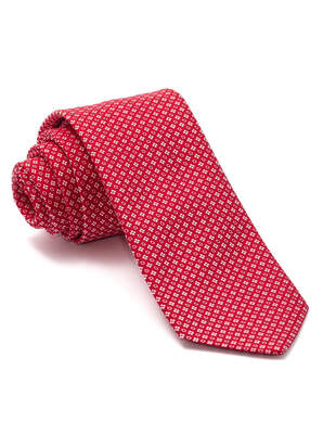 Červená Kravata s Bílým vzorem