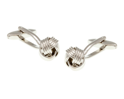 Manžetové Knoflíčky s Uzlíkem Stříbrné