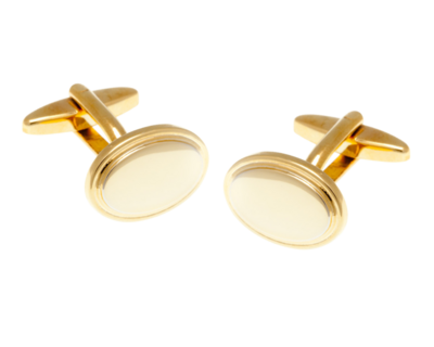 Oválné Manžetové Knoflíčky Pozlacené