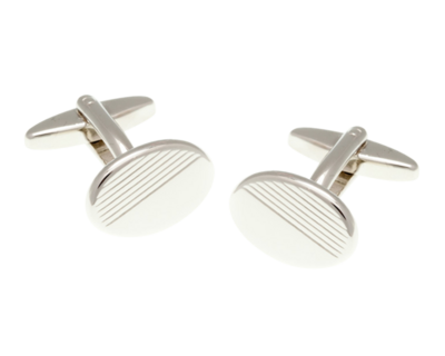 Manžetové Knoflíčky s Diamantovým Brusem Rhodiované