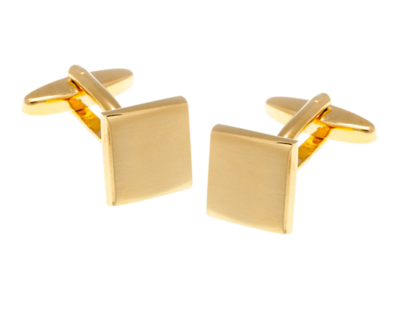 Pozlacené Čtvercové Manžetové Knoflíčky s Matným Povrchem