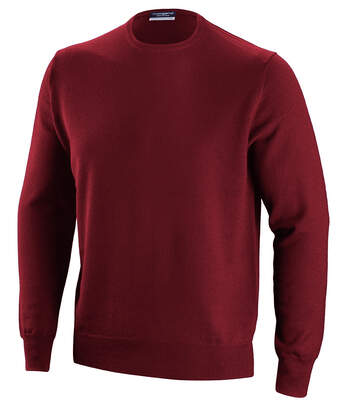 Vínový Svetr s Kulatým Výstřihem z Merino Vlny