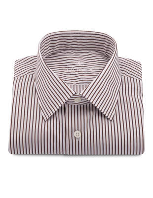 Hnědobílá Pruhovaná Košile