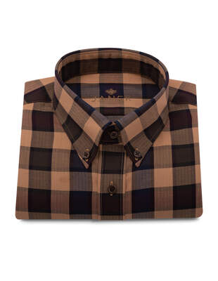 Hnědošedá Károvaná Košile