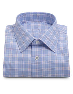 White and Light Blue Checkered Shirt