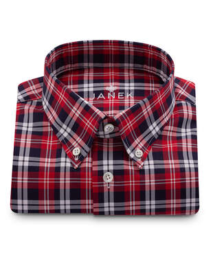Red and Blue White Checkered Shirt