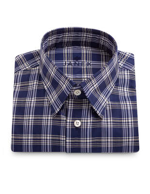 White and Dark Blue Checkered Shirt