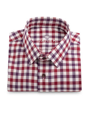 Wine Purple and White Checkered Shirt