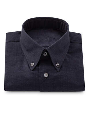 Tmavě Šedá Heringbone Flanelová Košile