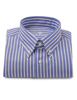 Modrá Bílá Pruhovaná Košile