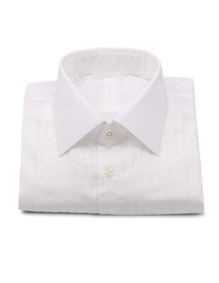 Bílá Smokingová Košile s Ručně Šitým Plissé