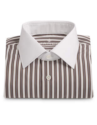 Bílohnědá Pruhovaná Košile