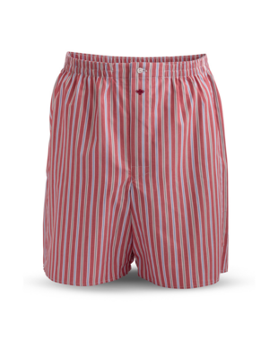 Red Blue Grey and White Striped Boxer Shorts