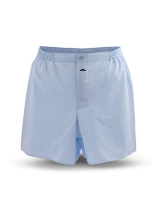 Light Blue Boxer Shorts with Movember Mustache
