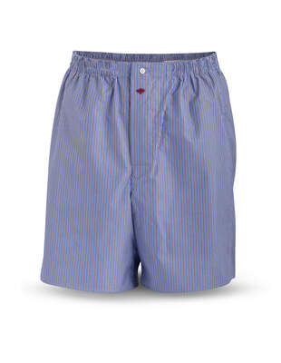 Blue Black and White Striped Boxer Shorts