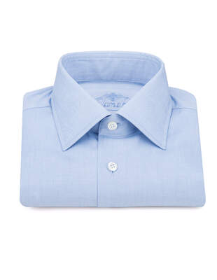 Modrá Hladká Košile Oxford