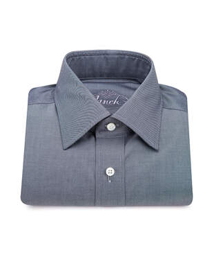 Tmavě Šedá Hladká Košile Twill