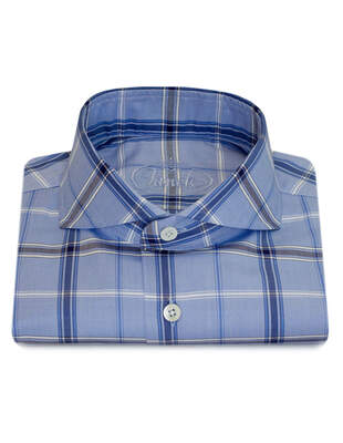 Světle Modrá Károvaná Košile