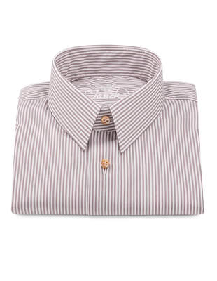 Bílá Košile s Hnědými Proužky