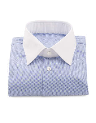 Modrobílá Košile s Bílým Límcem