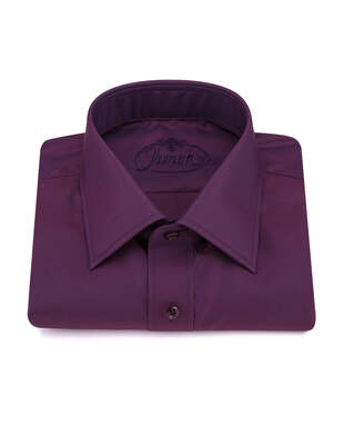 Vínová Hladká Košile Twill