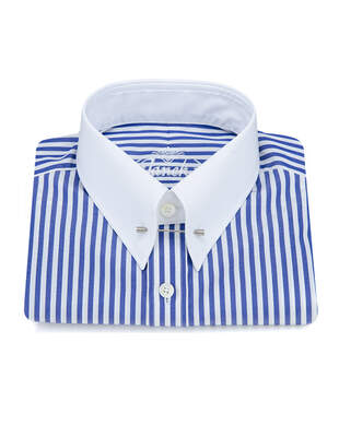 Bílo - Tmavě Modrá Pruhovaná Košile Pin