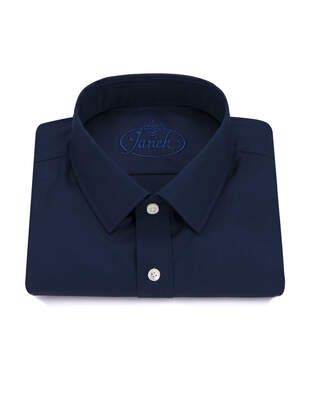 Modrá Hladká Košile Poplin